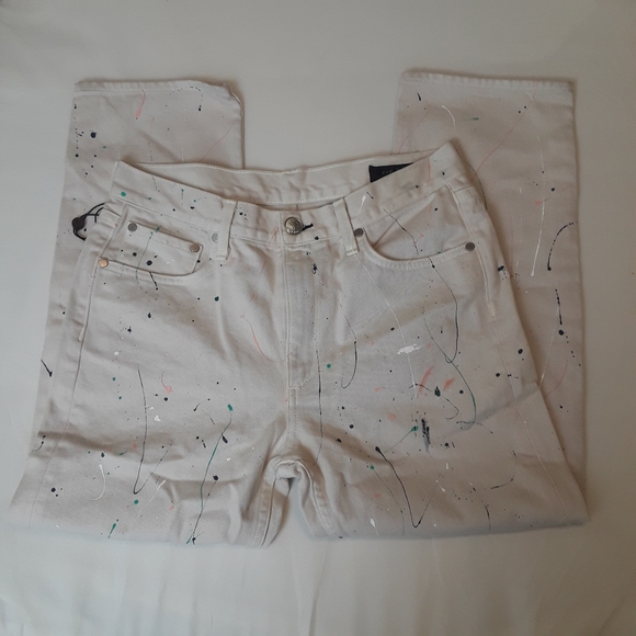 rag & bone | Jeans | Rag Bone Cream Paint Splatter Boyfriend Denim ...